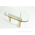 Современный мебельный треугольник стеклянный деревянный столик noguchi